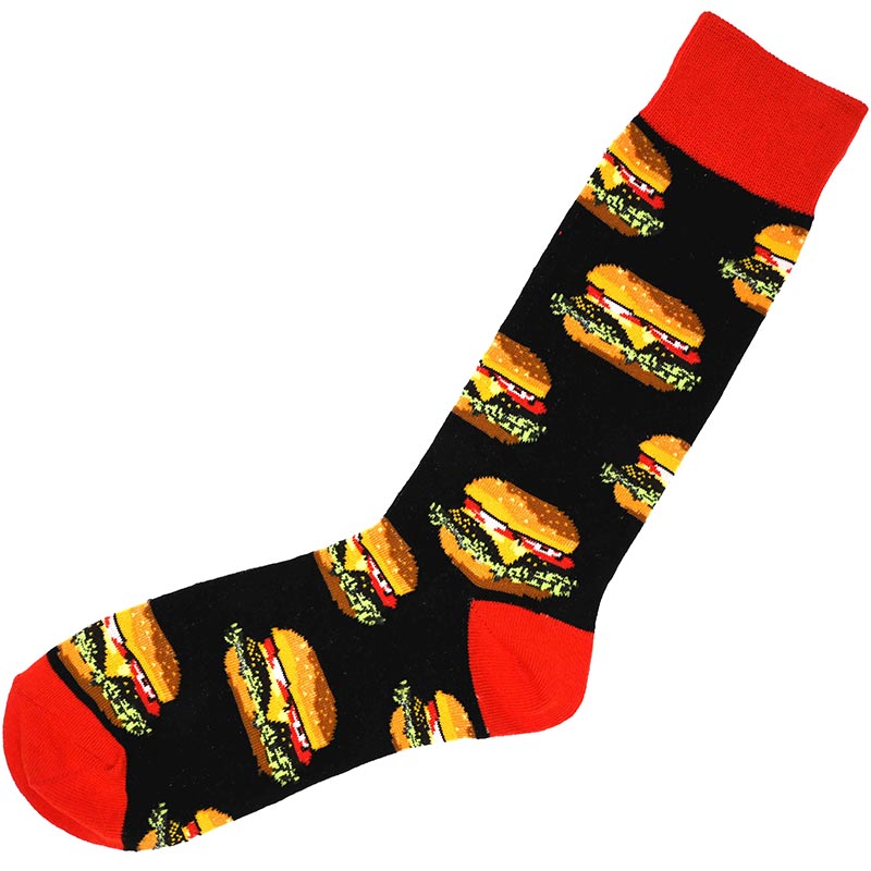 Socke mit Burger Motiv