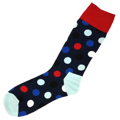 Bild von Socken Punkte schwarz-hellblau